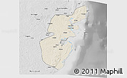 Shaded Relief 3D Map of Mossuril, desaturated