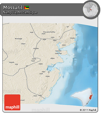 Shaded Relief 3D Map of Mossuril