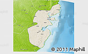 Shaded Relief 3D Map of Mossuril, physical outside