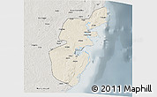 Shaded Relief 3D Map of Mossuril, semi-desaturated