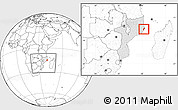 Blank Location Map of Mossuril, highlighted country, within the entire country