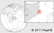 Blank Location Map of Mossuril, highlighted country