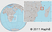 Gray Location Map of Mossuril, within the entire country