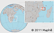 Gray Location Map of Mossuril, highlighted parent region, within the entire country