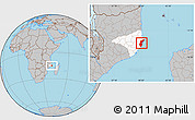 Gray Location Map of Mossuril, highlighted parent region