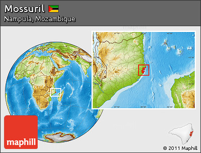 Physical Location Map of Mossuril