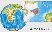 Physical Location Map of Mossuril, highlighted country, highlighted parent region