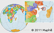 Political Location Map of Mossuril, highlighted country, highlighted parent region, within the entire country
