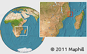 Satellite Location Map of Mossuril, within the entire country