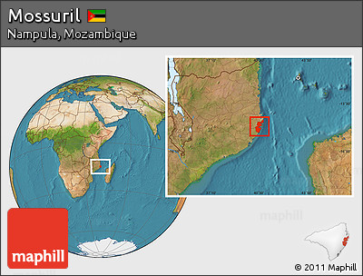 Satellite Location Map of Mossuril