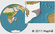 Satellite Location Map of Mossuril, highlighted country, highlighted parent region