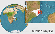 Satellite Location Map of Mossuril, highlighted parent region