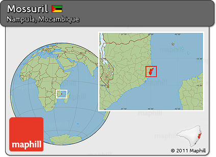 Savanna Style Location Map of Mossuril