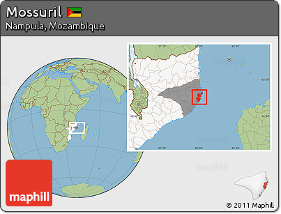 Savanna Style Location Map of Mossuril, highlighted country, highlighted parent region