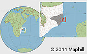 Savanna Style Location Map of Mossuril, highlighted country, highlighted parent region