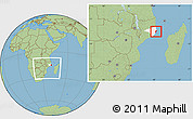 Savanna Style Location Map of Mossuril, highlighted parent region, within the entire country