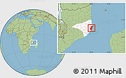 Savanna Style Location Map of Mossuril, highlighted parent region