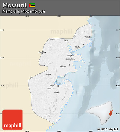 Classic Style Map of Mossuril, single color outside