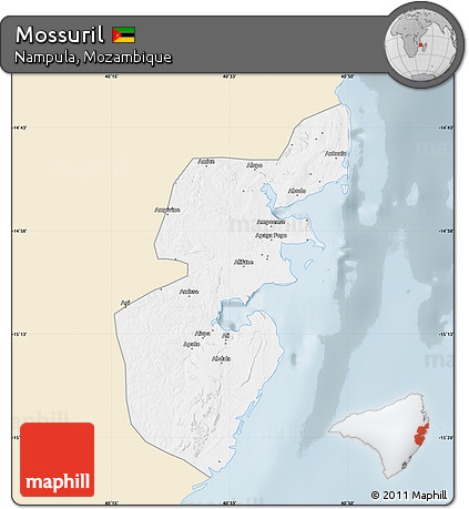 Classic Style Map of Mossuril, single color outside
