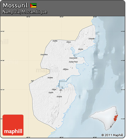 Classic Style Map of Mossuril, single color outside