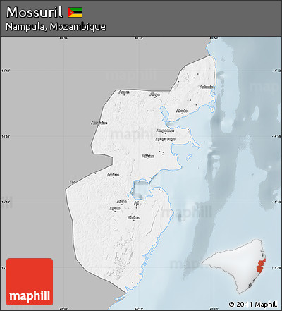 Gray Map of Mossuril, single color outside
