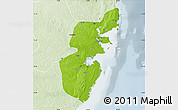Physical Map of Mossuril, lighten
