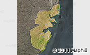Satellite Map of Mossuril, darken, semi-desaturated