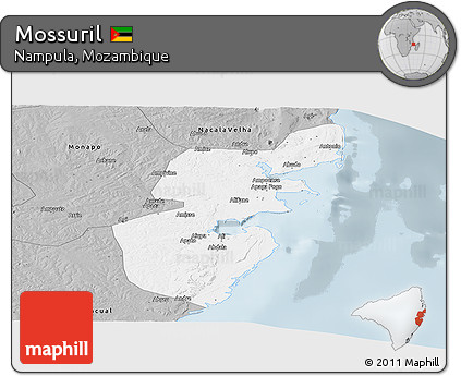 Gray Panoramic Map of Mossuril