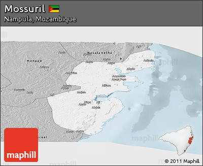 Gray Panoramic Map of Mossuril