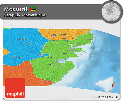Political Panoramic Map of Mossuril