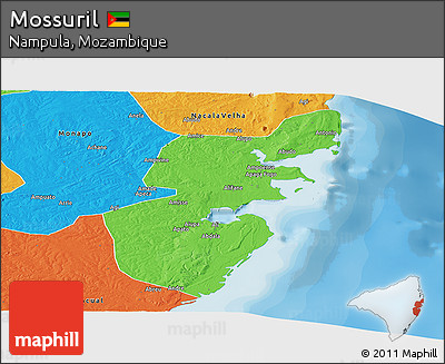 Political Panoramic Map of Mossuril