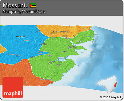 Political Panoramic Map of Mossuril