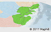 Political Panoramic Map of Mossuril, lighten