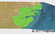 Political Panoramic Map of Mossuril, satellite outside