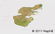 Satellite Panoramic Map of Mossuril, cropped outside