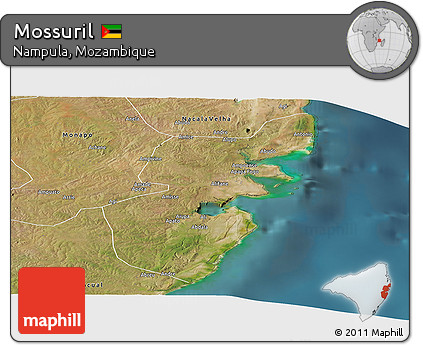 Satellite Panoramic Map of Mossuril