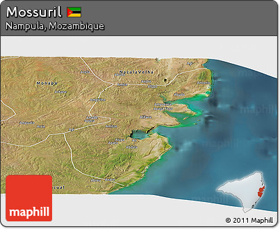 Satellite Panoramic Map of Mossuril