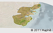 Satellite Panoramic Map of Mossuril, lighten