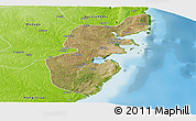 Satellite Panoramic Map of Mossuril, physical outside