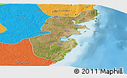Satellite Panoramic Map of Mossuril, political outside