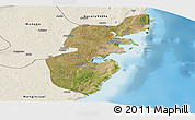 Satellite Panoramic Map of Mossuril, shaded relief outside