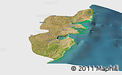 Satellite Panoramic Map of Mossuril, single color outside
