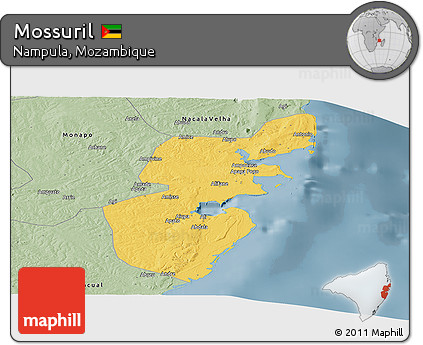 Savanna Style Panoramic Map of Mossuril