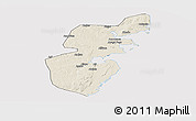 Shaded Relief Panoramic Map of Mossuril, cropped outside