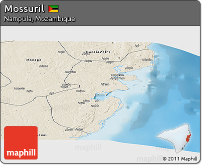 Shaded Relief Panoramic Map of Mossuril