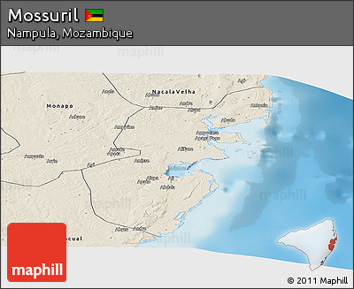 Shaded Relief Panoramic Map of Mossuril