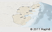 Shaded Relief Panoramic Map of Mossuril, lighten