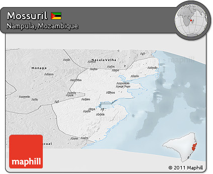 Silver Style Panoramic Map of Mossuril