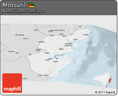 Silver Style Panoramic Map of Mossuril