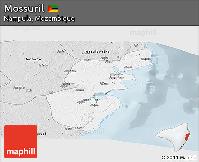 Silver Style Panoramic Map of Mossuril